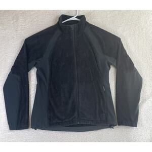 Rei Fleece Jacket Womens Medium Full Zip Top Black Mock Neck Hiking Soft Warm
